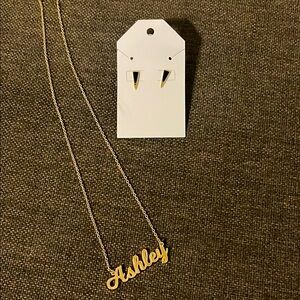 Gold Name Necklace and Earrings Set